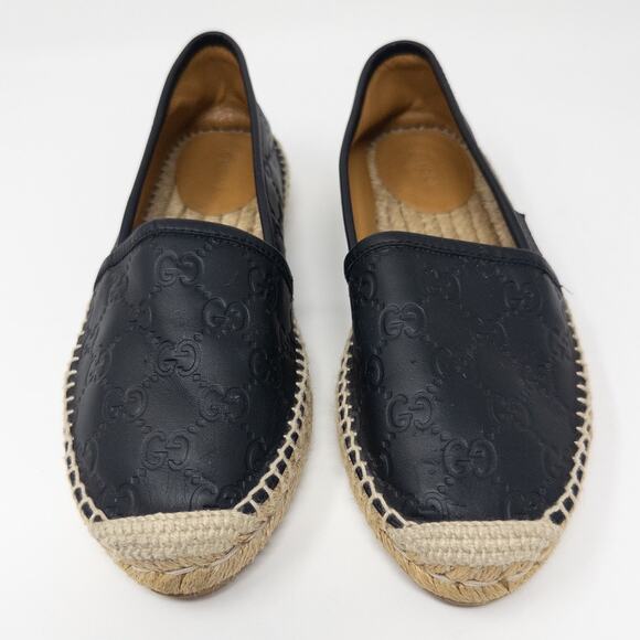Gucci Espadrilles Black Leather Women’s Size 37 EU 7 US - Picture 3 of 7